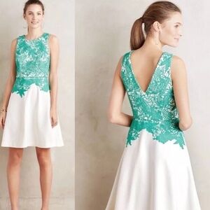 Moulinette Soeurs by Anthropologie Arbor Lace Fit & Flare Dress, Size 4